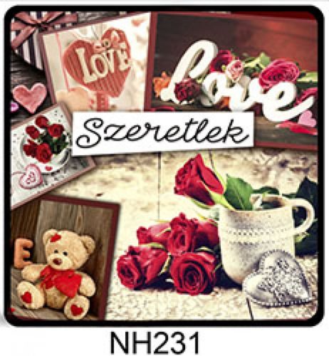 Hűtőmágnes  - Valentín napi ajándék- Love, love