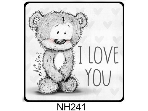 Hűtőmágnes  - Valentín napi ajándék-I love you  Nevlini