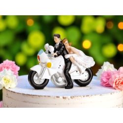 Esküvői tortadísz motoros pár 11,5cm