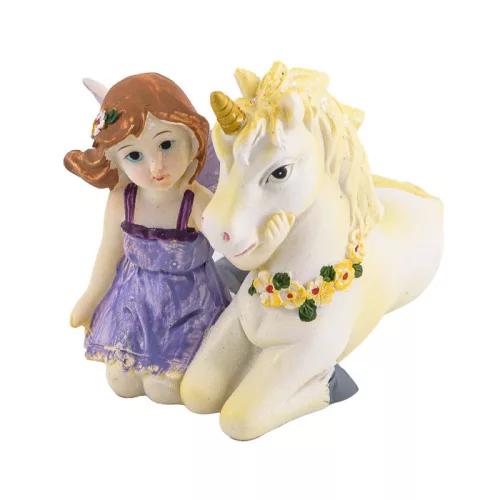 Tündér figura unikornissal lila