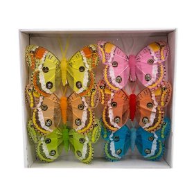 Csipeszes pillangó 6db-os 8x6 cm hullámos szélű