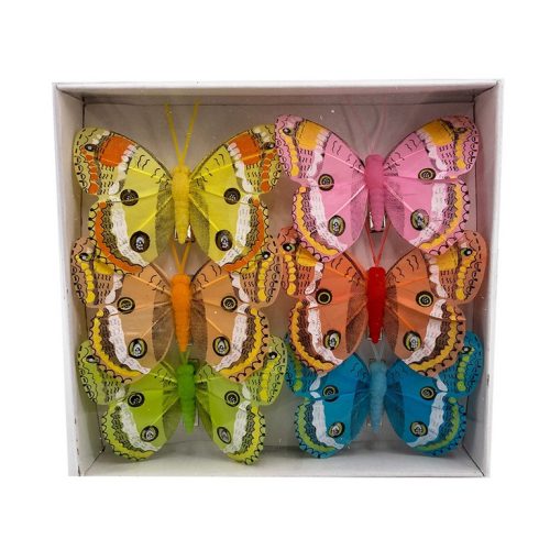 Csipeszes pillangó 6db-os 8x6 cm hullámos szélű