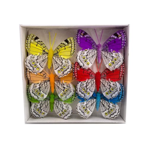 Csipeszes pillangó 7x6cm 6db-os hullámos szélű