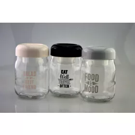 Üveg tároló 580ml salátához,dresszinghez