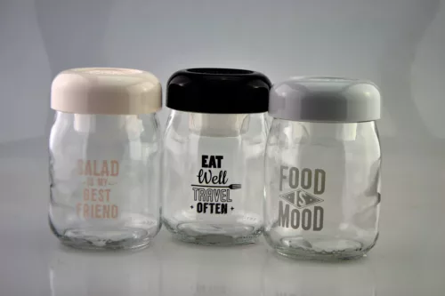 Üveg tároló 580ml salátához,dresszinghez