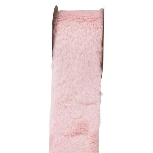 Bársony szőrme szalag 63mm x 2,7 m -  rózsaszín