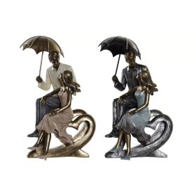 Szíven ülő  pár 14,5x11x26cm esernyő alatt