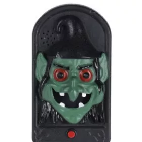 Boszorkányfej formájú halloween-i ajtócsengő