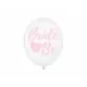 Latex lufi 30cm 6db/cs Bride to be (Fehér alapon rózsaszín írás)
