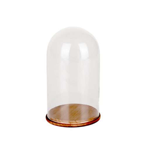 Üveg búra fa talpon 12x20cm