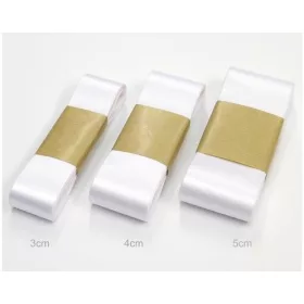 Szatén szalag 3cm/10m Fehér (c01)