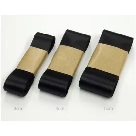 Szatén szalag 3cm/10m Fekete (c02)