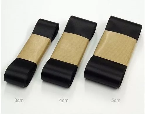 Szatén szalag 3cm/10m Fekete (c02)