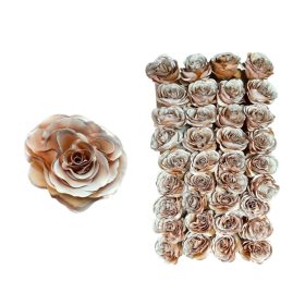 Élethű festett rózsabimbó hamvas barna 36db/tálca 8cm