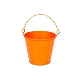 Fém vödör matt narancs 11x9cm