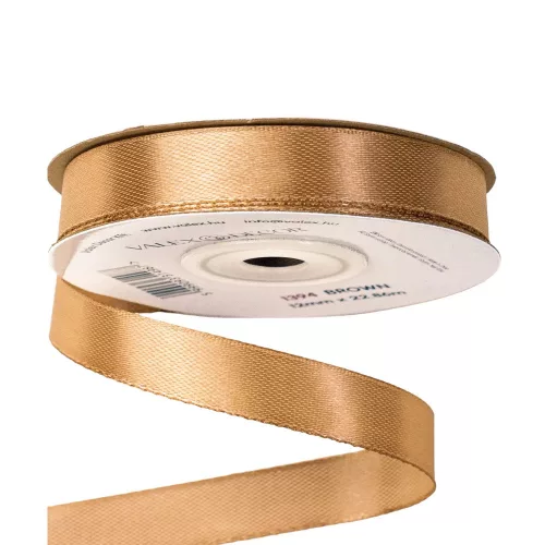 Szatén szalag 12mm x 22.86m - Barna