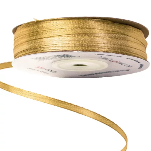 Szatén szalag 3mm x 91.44m - Arany