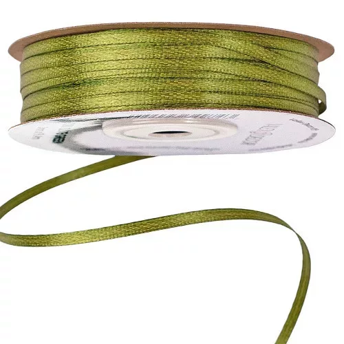 Szatén szalag 3mm x 91,44m - Olivazöld