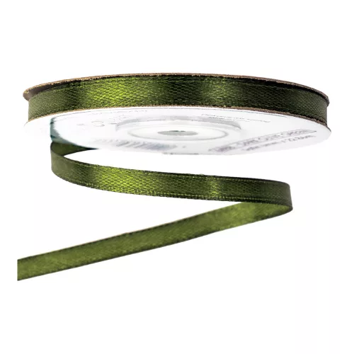 Szatén szalag 6mm x 22.86m - Olivazöld