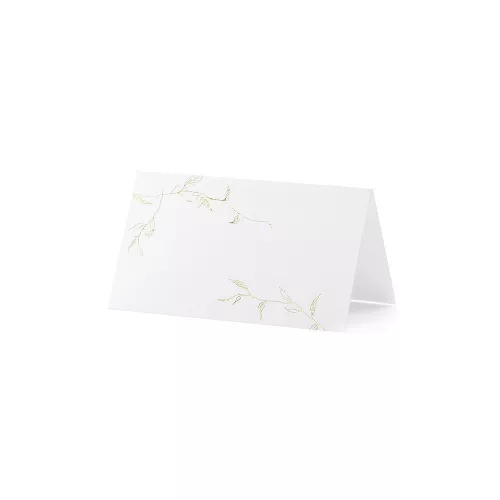 Ültetőkártya asztali,fehér papíron arany futós 9,5x5,5cm 10db/cs