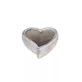  Nyújtott szív alakú cement tál antikolt szürke 10,5x10x4cm