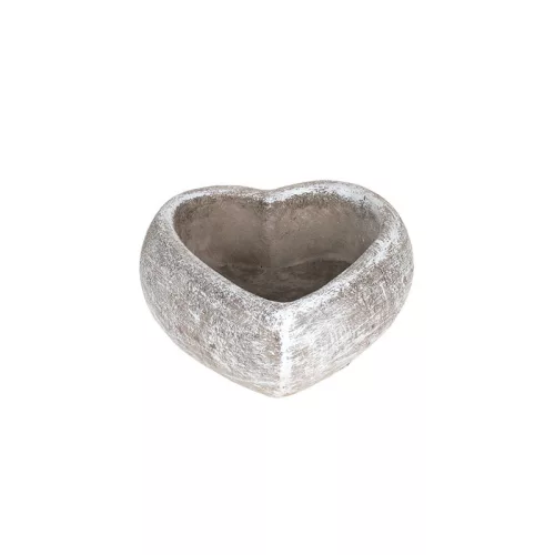Darcy szív alakú cement tál antikolt szürke 9x9,5x4cm