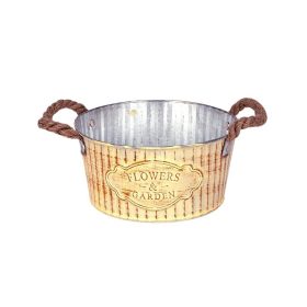 Bádog tál kötél füllel krém 22x10cm Andretta)