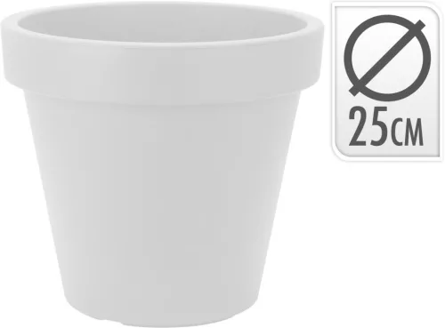 Műanyag cserép 25cm -fehér