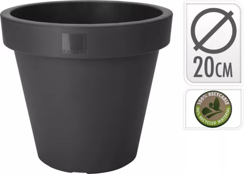 Műanyag cserép 20cm antracit