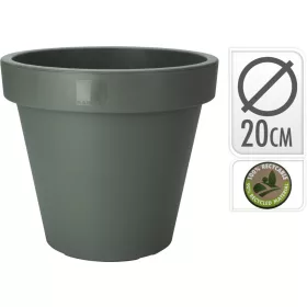 Műanyag cserép 20cm világos szürke