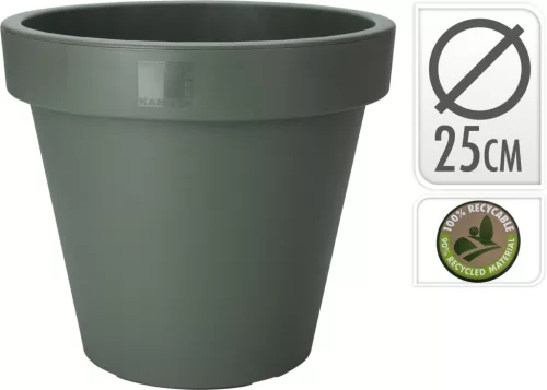 Műanyag cserép 25cm világos szürke