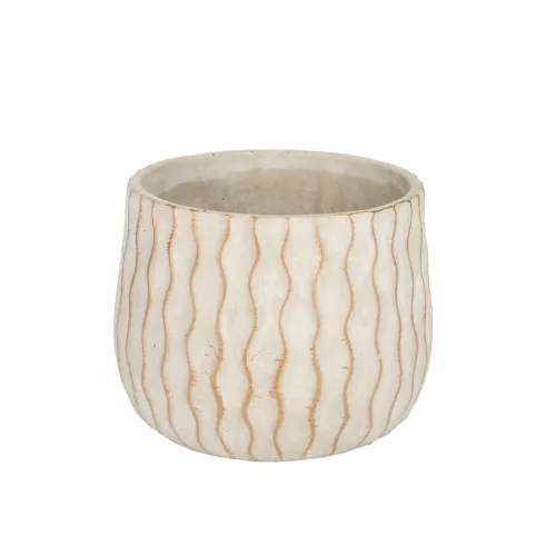 Ripple cement kaspó szürke-arany 11,5x9cm