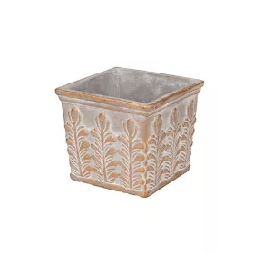Amber cement kockakaspó szürke-arany 13x13x11,5cm