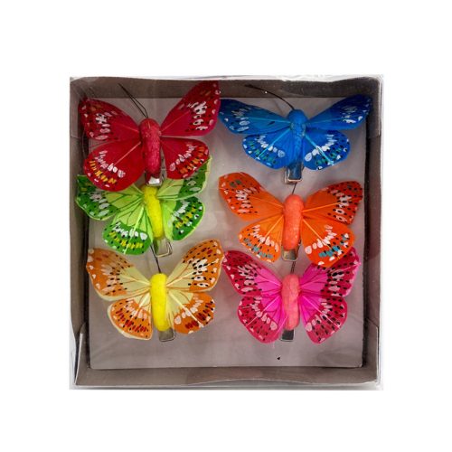 Csipeszes pillangó 6db-os 6x4 cm