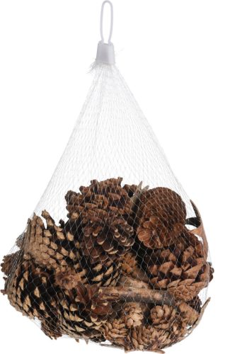 Natúr tobozok és fakéreg zsákban