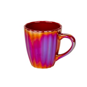 Kerámia bögre gyöngyházfényű mázzal piros 9x10cm