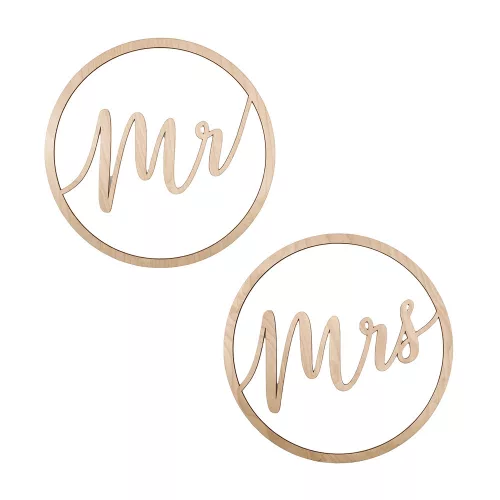Esküvői függő dekoráció Mr és MRS 38cm 2db/cs