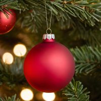 Piros karácsonyfadísz