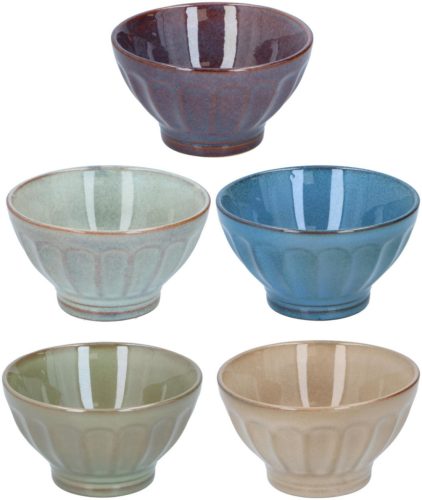 Tál kőedény 470ml 13x8cm 5 féle/db