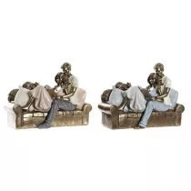 Aranyozott pár szofán cicával 22x11x16,5cm